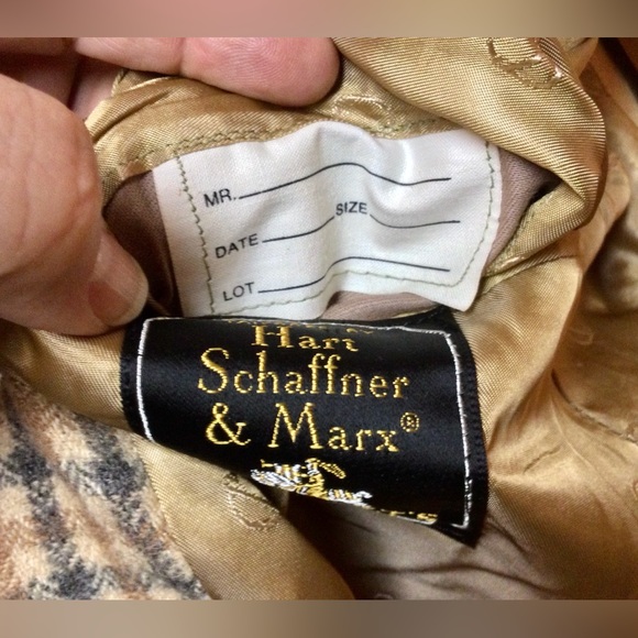 Vintage Christian Dior 1970s Mens Plaid Virgin Wool Blazer Tan Jacket SingleVent - Picture 7 of 16